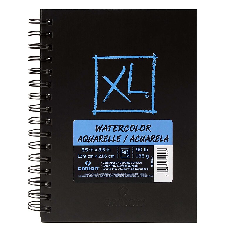 Canson XL Series 8.5" x 5.5" Wire Bound Watercolor Sketch Book, 48 Sheets/Book (MCXC400085769) image 1