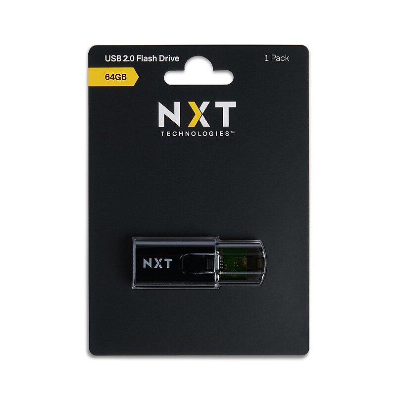 NXT Technologies™ 64GB USB 2.0 Type A Flash Drive, Black (NX61110) image 1