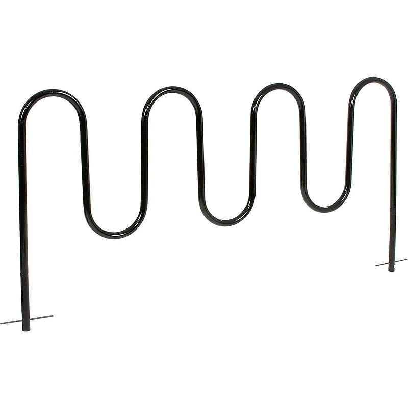 Global Industrial Wave Bike Rack, 9-Bike Capacity, Below Ground Mount, Black (652779G) image 1