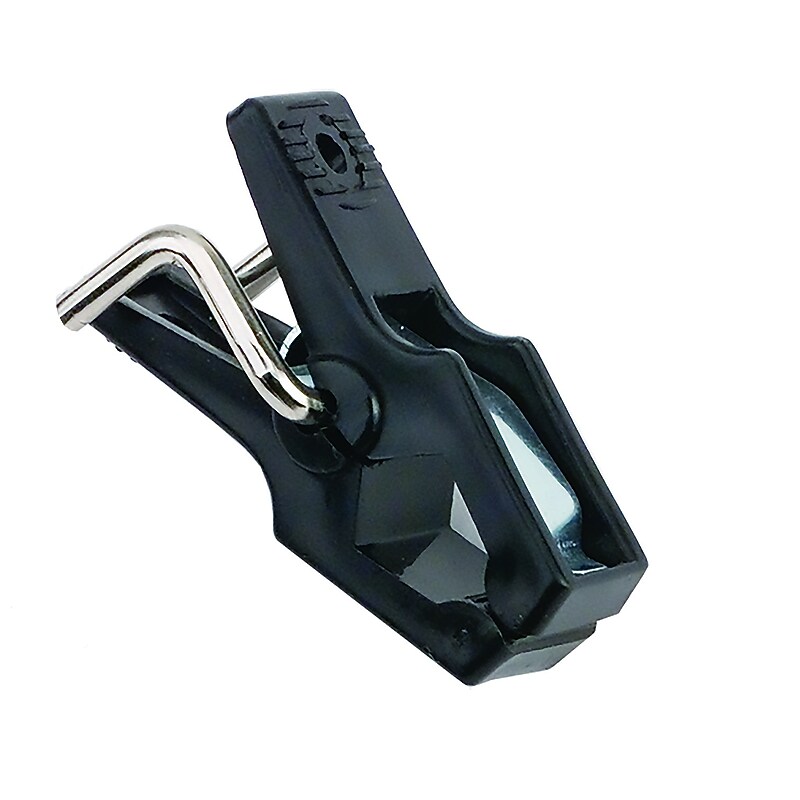 Nahanco 2" Plastic Long Slatwall Panel Clip, Black, 100/Box (HG101) image 1