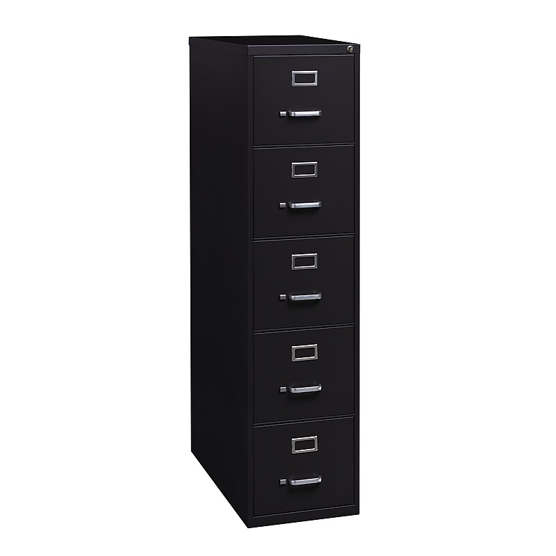 Hirsh Commercial 5-Drawer Vertical File Cabinet, Letter Size, Lockable, 61.375"H x 15"W x 26.5"D, Black (17778) image 1
