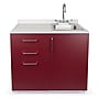 Viva Comfort 36.32'' H x 36" L Exam Room Medical Cabinet with Right Sink, 1-Door, 3-Drawers, Claret (902BASE36RSCL)~#|#~BB5DF31D-AC03-42F3-99AEBFC7CA57B01F_sc7