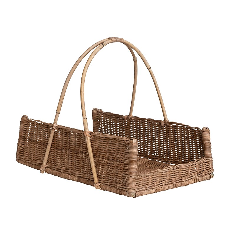 Storied Home Decorative Handwoven Rattan Hanging Basket, Natural (DF7073) image 1