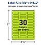 Avery Rectangle Multipurpose Labels, 0.75" x 2.25", Bright Green, 2400/Box (94216)~#|#~BB6B8676-6C51-44A8-98137C002E39E0F4_sc7