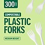 Perk™ Eco Compostable PLA Fork, Medium-Weight, White, 300/Pack (PK56201)~#|#~BB6D14EC-0B60-4638-B2314AFB43E9C4F0_sc7