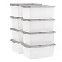 Iris 17 Quart Snap Top Plastic Snap Closure Storage Bin, Clear, 8/Pack (585103)~#|#~BB781BED-C7AC-457A-AE95428BD34BCFDA_sc7
