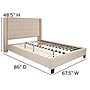 Flash Furniture Riverdale Upholstered Platform Bed in Beige Fabric, Queen (HG35)~#|#~BB82E32F-AA91-4AB0-88B592738AA9D62F_sc7