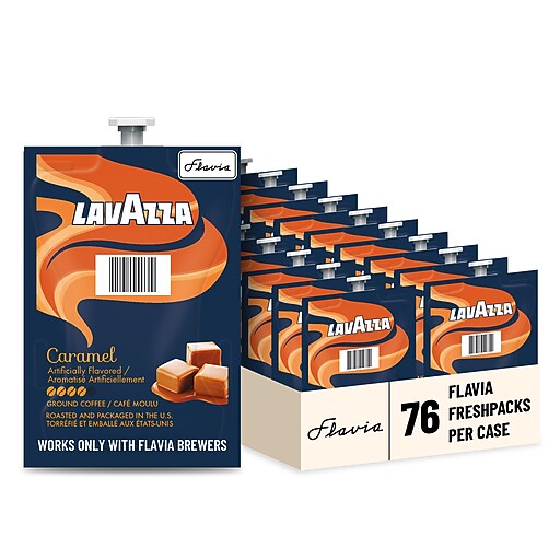 Lavazza Caramel Coffee Flavia Freshpacks, Medium Dark Roast, 76