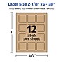 Avery Laser/Inkjet Square Multipurpose Labels, 2-1/8" x 2-1/8", Kraft Brown, 1200 Labels/Box ( 94105)~#|#~BB9891FB-BE84-4D3E-92DCEC63C67FA0D3_sc7