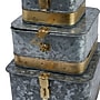 Storied Home  Distressed Metal Boxes with Hinged Lids, Silver, 3/Pack (DF2376)~#|#~BB9983C7-88C3-4E36-9870997C7F2E2095_sc7