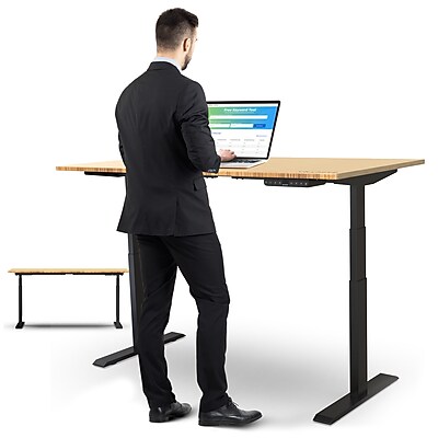 Uncaged Ergonomics Rise Up Dual Motor Electric Standing Desk, Adjustable Height 60x30 Large Sit-Stand Computer Desk for Home Office - Thumbnail 2