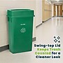 Alpine Industries Polypropylene Recycling Bin with Lid and Dolly, 23 Gallon, Green (ALP477-GRN2-PKD)~#|#~BBA01280-57E5-405B-855387C292562293_sc7