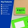 Avery Laser/Inkjet Multipurpose Rectangle Labels, 1.5" x 3.75", Neon Green, 400/Pack (94205)~#|#~BBA0F16C-3054-4AAE-A5B06E6642BC7267_sc7