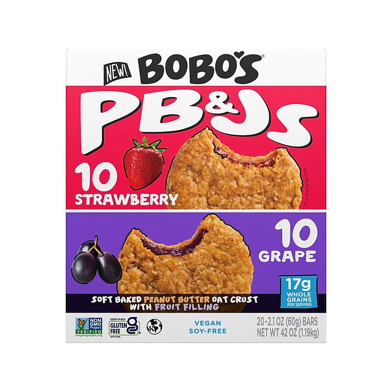 Bobo's PB&J Gluten-Free Oat Bar Variety Pack, 2.1 oz., 20 Bars/Box (810-D) image 1