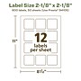 Avery EcoFriendly Laser/Inkjet Square Multipurpose Labels, 2-1/8" x 2-1/8", White, 600/Box (94105)~#|#~BBAC9299-FA9C-4DBC-9ABBF9421742EFE6_sc7