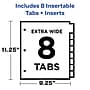 Avery Big Tab Insertable Plastic Dividers with 2 Pockets, 8 Tabs, Two-Tone Multicolor (11983)~#|#~BBB336FB-46E7-46DE-95AF96516839AD2C_sc7