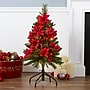 3' Feel RealÂ® Colonial Pencil Slim Hinged Tree with Red Poinsettias, Red Berries & 50 Multi Lights~#|#~BBB4902A-E344-4AFB-BD70C2C84BB51213_sc7