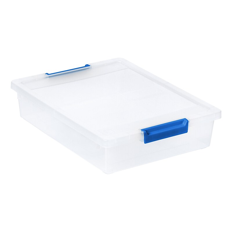 Iris 5.5 Quart Clip Box with Lid, Plastic, Clear, 4/Pack (500290) image 1