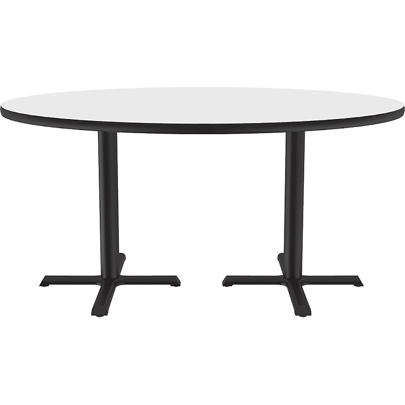 Correll 60" Round Dry-Erase Markerboard Cafe Table, Frosty White/Black (BCT60DER-80) image 1
