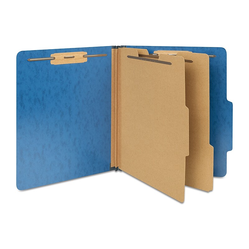 Staples Moisture Resistant Classification Folder, 2-Dividers, 2.5" Expansion, Letter Size, Dark Blue, 10/Box (TR614641) image 1