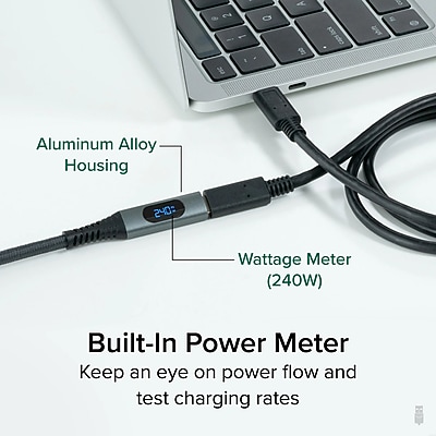 USB C Extension Cable with Built-in Multimeter Tester - Thumbnail 5