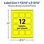 Avery Rectangle Laser/Inkjet Multipurpose Labels, 1-13/16" x 2-3/16", Neon Yellow (960/Box)~#|#~BBC55DFE-BB02-4A22-AC2D2C320DBE1499_sc7