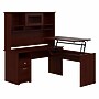Bush Furniture Cabot 60"W 3 Position L Shaped Sit to Stand Desk with Hutch, Harvest Cherry (CAB045HVC)~#|#~BBC5688A-647B-4F97-9FB44E991AA04C17_sc7