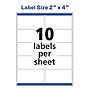 Avery Laser/Inkjet Rectangle Multipurpose Labels, 2" x 4", White, 500 Labels/Box (94207)~#|#~BBCC82DD-43D1-4F9B-94A53BD5EA5A6019_sc7
