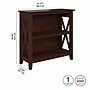 Bush Furniture Key West 30"H 2-Shelf Bookcase with Adjustable Shelf, Bing Cherry (KWB124BC-03)~#|#~BBCF4B5D-B8F4-4DB0-B00862FA7631C5E6_sc7