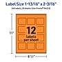 Avery Rectangle Multipurpose Labels, 1-13/16" x 2-3/16", Bright Orange, 240/Pack (94233)~#|#~BBD11AFA-E37C-419F-A4AFF8CE0196681C_sc7