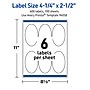 Avery Oval Laser Multipurpose Labels, 4.25" x 2.5", White, 600/Box (19479399199)~#|#~BBD37C32-1BDB-4308-B938282A74EBAB19_sc7