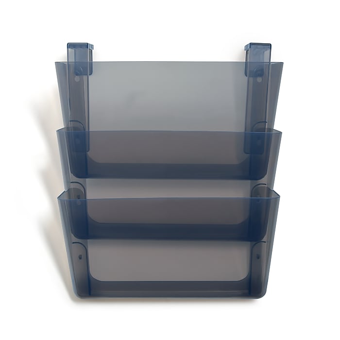 TRU RED Unbreakable 3‑Pocket Plastic Letter Wall File, Smoke