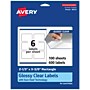 Avery Laser/Inkjet Multipurpose Labels, 3.375" x 2.3333", Glossy Clear, 600/Box (94212)~#|#~BBEB8F10-C5D7-40F3-B628310D87B70E24_sc7
