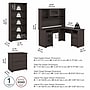 Bush Furniture Cabot 60"W L Shaped Computer Desk with Hutch, File Cabinet and Bookcase, Heather Gray (CAB010HRG)~#|#~BBF3CC85-3A64-4AB7-9D2AFB6E743E2CEA_sc7