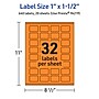 Avery Laser/Inkjet Multipurpose Rectangle Labels, 1" x 1.5", Bright Orange, 640/Pack (94219)~#|#~BBF55EB9-5306-48C4-8C9CCAFFA3079174_sc7