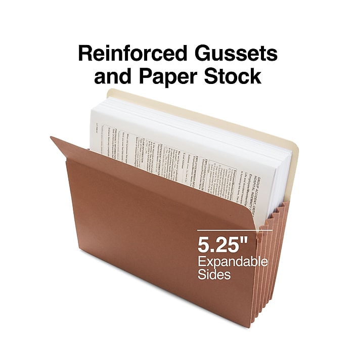 Staples Reinforced File Pocket, 5.25