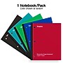 Staples® Combo 1-Subject Notebook, 8.5" x 11", Specialty Ruled, 80 Sheets, Color chosen at random (06497)~#|#~BBFEE5FF-A896-41F4-978EFF641209EEFD_sc7