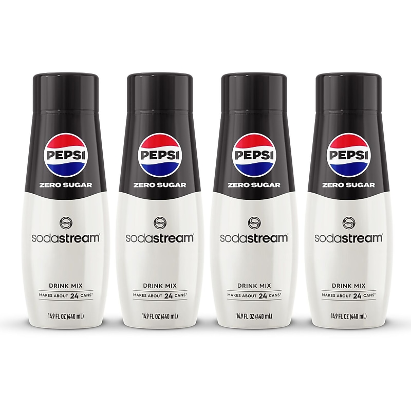 SodaStream Pepsi Zero Sugar Drink Mix, 14.9 oz., 4 Bottles/Pack (1102993010) image 1