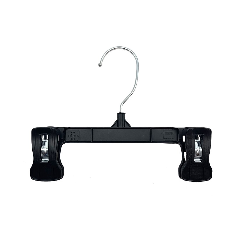 Nahanco 8" Plastic Pinch Grip Skirt/Slack Hanger, Black, 200/Pack (6008B) image 1