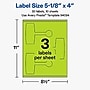 Avery Laser/Inkjet Multipurpose Labels, 5-1/8" x 4", Bright Green, 30 Labels/Pack (19479370712)~#|#~BC042D44-F256-43DD-81A9FFAE404A24E2_sc7