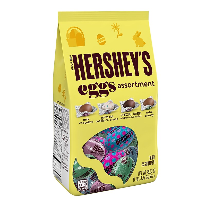 HERSHEY'S Assorted Chocolate Eggs Candy Variety Bag, 29.33 oz. (HEC46193) image 1