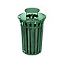 Alpine Industries Metal Outdoor Trash Can with Rain Bonnet Lid and Liner, 38 Gallon, Black/Green (479-38-1-GRN)~#|#~BC063259-1E57-4173-A10A76408407BDF2_sc7