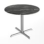 Flash Furniture TopGuard 36" Round Wood  Restaurant Dining Table and Base, Black Faux Marble/Silver Base (STRD36BMAT3030S)~#|#~BC06F9F9-3C1F-47A8-876AB9D696BE171D_sc7