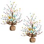 Nearly Natural 18-in Pre-Lit Artificial Easter Egg Twig Tree with 30 LED Lights in Burlap Wrapped Base - Set of 2 (T5467)~#|#~BC0C7AAF-8961-403B-B95A7AA6ED310A42_sc7