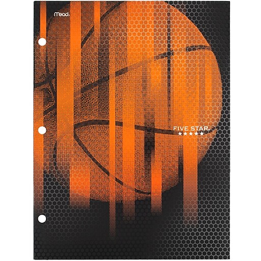 Five Star Sports 3-Hole Punched 4-Pocket Folder, Assorted Colors