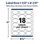 Avery Laser/Inkjet Multipurpose Labels, White, 18 Labels/Sheet, 100 Sheets/Pack (94051-WMF100)~#|#~BC117E95-5DEC-4A41-B1ECB4CDEA2419C2_sc7