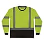 Ergodyne GloWear 8371BK High Visibility Long Sleeve Black Bottom T-Shirt, ANSI Type R Class 3, Lime, 2XL (22296)~#|#~BC189302-D086-4894-9D1F97B41E9D8A44_sc7