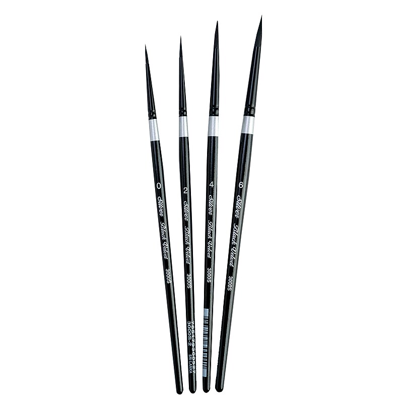 Silver Brush Black Velvet Small Round Brushes, 4/Pack (SLVBV3054) image 1