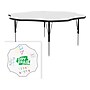 Correll 60" Flower-Shaped Activity Table, Height-Adjustable, Frosty White/Black (A60DE-FLR-80)~#|#~BC290499-25E9-4AE6-9BA6809339F1FEBC_sc7
