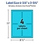 Avery Laser/Inkjet Multipurpose Rectangle Labels, 4.75" x 3.75", Bright Blue, 160/Pack (94254)~#|#~BC2A9546-8501-46F0-9A1763C6D031C6BB_sc7